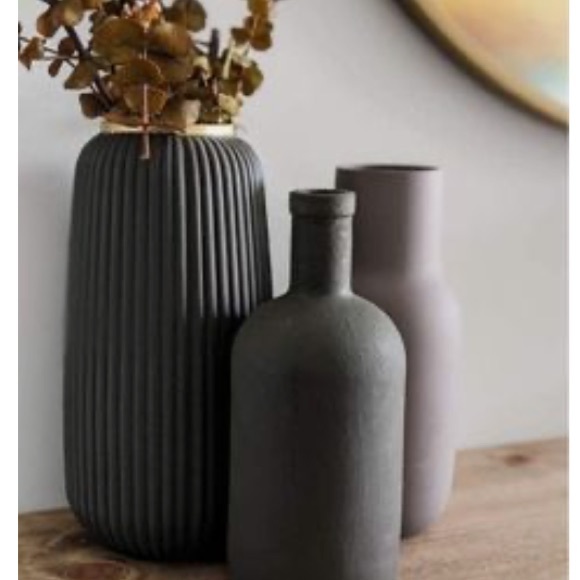 Vintage Art Deco Tall Dark Green Stoneware Vase - Picture 12 of 12